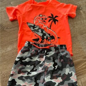 Pre owned 2T swim top and swim trunks